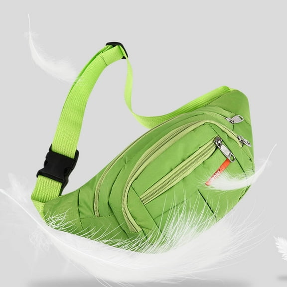 QianYing Men's Canvas Sports Waist Bag Casual Fashion Large Capacity Storage Waist Bag