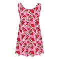 thumbnail image 6 of Zpanxa Girl Dress Girl's Twirly Skater Dress Solid Stretch Short Sleeve Round Neck School Recital Dresses Red 3 Years, 6 of 7