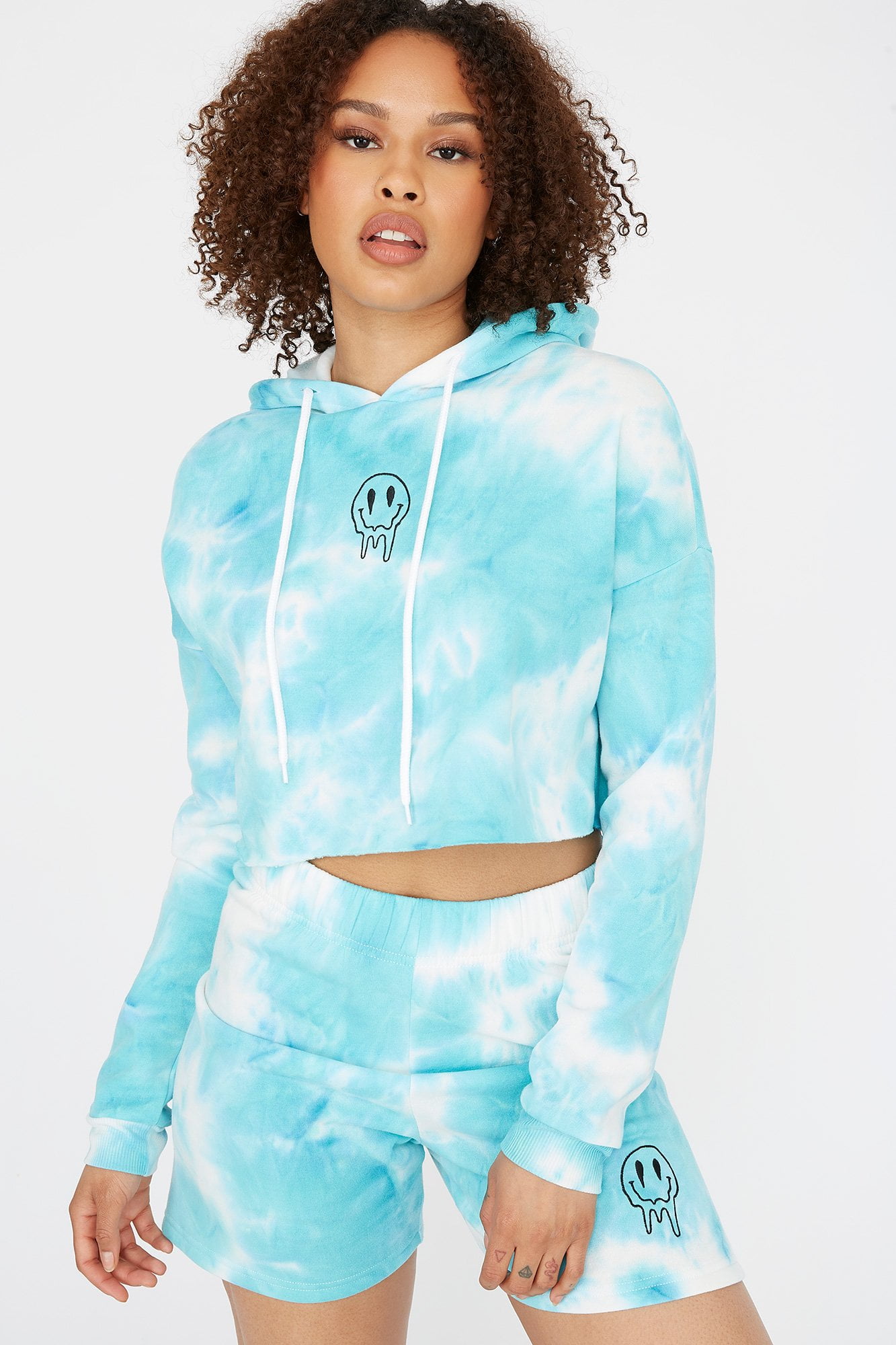 Urban Women's Fleece Graphic Raw Hem Cropped Hoodie Walmart Canada