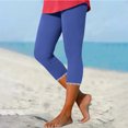 thumbnail image 3 of FNFYFH Clearance Womens Inclusive Yoga Capris All Body Types Workout Pants,Blue, 3 of 10