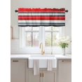 thumbnail image 2 of Valances for Windows Red Black Brush Rod Pocket Cafe Window Treatments Valance Curtains for Kitchen Bathroom Laundry Basement Windows 56"x16", 2 of 9