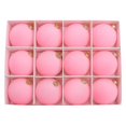 thumbnail image 6 of Hvmvliv 12-Piece Velvet Christmas Balls 2.4 Inch Flocked Ornaments Plastic Xmas Tree Decorations Red Green Color Options Pink, 6 of 6