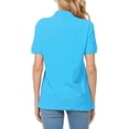 thumbnail image 4 of Basico Sky Blue Polo Collared Shirts For Women 100% Cotton Short Sleeve Golf Polo Shirts For Women and Juniors, 4 of 6