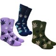 thumbnail image 1 of Cannabis Leaf Patterned Socks (Adult Large - Men's Shoe Sizes 8-12), 1 of 8