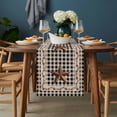 thumbnail image 2 of Texas Star Vintage Table Runner - 120 Inch Long, Kitchen Dining Table Runner Dresser Scarves, Retro Country Brown Stars Checkered Farmhouse Decor for Coffee Tables Wedding Party Banquet, 2 of 8