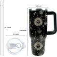 thumbnail image 5 of 40 oz Tumbler with Handle and Straw, Stainless Steel Insulated Cup with Leak Proof Lid and Straw Lid, Keep Drinks Cold and Hot for Hours(Sun Moon), 5 of 6