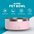 thumbnail image 6 of ALPINE Set of 2 Stainless Steel Dog Bowls, Non Slip, Metal Pet Bowl for Food and Water, Double Walled Insulated, Rustproof, Dishwasher Safe (32 oz, Pink), 6 of 7