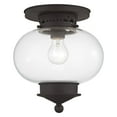 thumbnail image 2 of Livex Lighting - Harbor - Three Light Semi-Flush Mount  Antique Brass Finish, 2 of 7