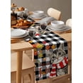 thumbnail image 6 of Table Runner Dresser Scarves 60 Inch Long,Thanksgiving Hello Fall Cute Cat Maple Leaves Linen Dining Table Runners Black White Buffalo Plaid Tabletop Scarf for Wedding Holiday Party Kitchen, 6 of 9