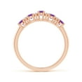 thumbnail image 2 of ANGARA Natural 0.7 Ct. Amethyst with Diamond Non Eternity Wedding Ring in 14K Rose Gold for Women (Ring Size: 5), 2 of 9