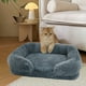 thumbnail image 2 of Fiudx Cama Relajante para Perros, Cojín Suave de Piel Sintética, Borde Elevado para Mayor Comodidad, Base de Pvc Antideslizante, para Perros y Gatos Pequeños y Medianos, Colchón Cálido para Dormir, T, 2 of 7