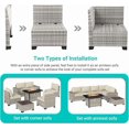 thumbnail image 6 of Muphyers 8 Piece All Weather Outdoor Furniture Set, Wicker Rattan Patio Sectional Sofa, Modular Conversation Set with Multi‑Functional Ottomans Wood Table for Backyard Garden Poolside Deck,Off-White, 6 of 6