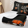 thumbnail image 4 of Manfei Cartoon Skull Quilt King,Minimalist Skeleton Halloween King Coverlet Set,3pcs,1 Bedspread and 2 Pillowcases, 4 of 7