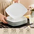 thumbnail image 3 of MALACASA, Series Julia, 6-Piece Porcelain Dinner Plate, Ivory White Dinner Set, Square 9.5", 3 of 8