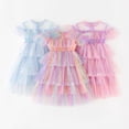 thumbnail image 2 of Ropa de verano para niña, falda de hadas con estrellas y arco iris de lentejuelas, vestido de baile de malla para niños y bebés, vestido en capas, vestido de princesa dulce para niñas 90 (18-24M) Gao Jinjia LED, 2 of 2