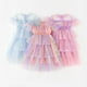 thumbnail image 2 of Ropa de verano para niña, falda de hadas con estrellas y arco iris de lentejuelas, vestido de baile de malla para niños y bebés, vestido en capas, vestido de princesa dulce para niñas 90 (18-24M) Gao Jinjia LED, 2 of 2