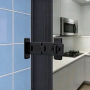 FXMLRLK 1 Pack Flip Latch Lock,90/180 Degree Aluminum Alloy Right Angle Lock Latch,Flip Gate Latches Hardware,Security Sliding Door Lock fo Cabinets,Barn Door,Bathroom(Black)