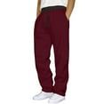 thumbnail image 4 of Men's Midweight Fleece Jogger Sweatpants, Open Bottom Elastic Drawstring Waist with Pockets for Lounge - Sweatpants for Men Wine XL, 4 of 6