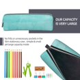 thumbnail image 5 of Haiem Blue And Turquoise Print Leather Pencil Case Art Supplies Case Zipper Pencil Pouch Stationery Storage Pencil Bag, 5 of 7