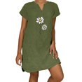 thumbnail image 1 of Sexy Vestidos Cortos de Verano para las Mujeres 2025 Moda Suelta de Ocio Vestido de Manga Corta con Cuello en V, Vestido Casual de Rodilla, 1 of 9