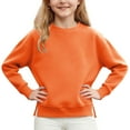 thumbnail image 3 of vdgthytj Girls Fall Sweatshirts Kids Casual Crewneck Long Sleeve Solid Color Pullover Tops Blouse with Pockets, 3 of 8