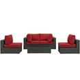 thumbnail image 5 of Modway Sojourn 5 Piece Outdoor Patio Sunbrella® Sectional Set in Canvas Red, 5 of 5