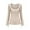 Beige, variant on SSLR Long Sleeve T Shirts for Women Slim Fitted Square Neck Tops Casual Lightweight