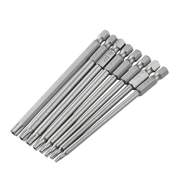 6Pcs / Set Puntas De Destornillador De 100 Mm 1/4 Vástago Hexagonal 3/4 / 4.5 / 6/6 Mm Cola Cabeza del destornillador