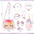 thumbnail image 2 of Armscye 12 Pcs Little Girl Unicorn Purse Set, Cute Unicorn Gifts for Girl, with Kawaii Unicorn Dress Up Jewelry, Adjustable Crossbody Bag with Unicorn Gift Box for Girl, Kid, Teenager, 2 of 7