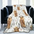 thumbnail image 3 of SPXUBZ Highland Cow Print Blanket Cute Farm Animal Flannel Throw Blankets for kids Adults 50"x60", 3 of 7