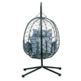 thumbnail image 4 of Leisuremod Summit Mid-Century Modern Outdoor Single Person Egg Swing Chair in Grey Steel Frame with Removable Cushions for Patio and Backyard, Charcoal, 4 of 14