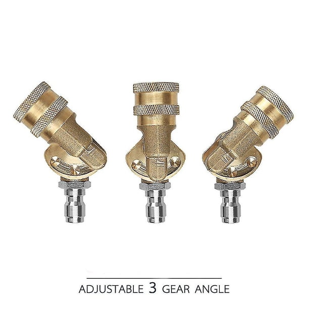 Acoplamiento Giratorio De Latón Y Acero Inoxidable – Boquilla Ajustable 180° Para Hidrolavadora, 5 Posiciones De Limpieza (1/4")