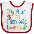 thumbnail image 3 of Inktastic My Aunt in Minnesota Loves Me Boys or Girls Baby Bib, 3 of 4