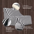 thumbnail image 5 of Jaxx Ponce Outdoor Bean Bag Chair - Weather Resistant Patio and Poolside Lounge Seating, Black & White Stripes, 5 of 7