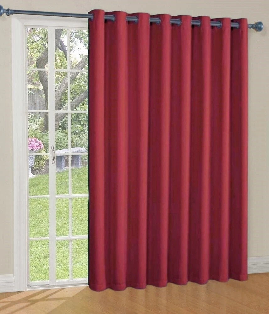 Gorgeous Home Linen Versatile K100 Light Burgundy Thermal Blackout Patio Door Window Grommet Curtain Extra Wide Room Divider 100" Wide X 84" Length 1Pc