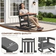 thumbnail image 4 of SERWALL Oversized Outdoor Rocking Chairs Set of 2 for Adults, HDPE All Weather Patio Rockers for Porch Garden Lawn, Grey, 4 of 10