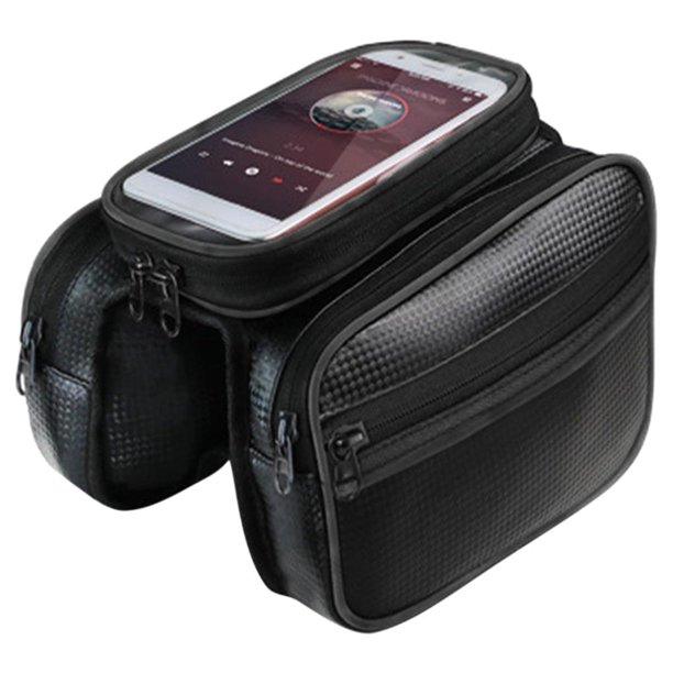 Cuadro Delantero De Bicicleta Pantalla Táctil Impermeable Top Tube Pannier Bolsa Doble Para Teléfono Móvil Bolsa De Ciclismo De Bicicleta Sweethay OD009051-00