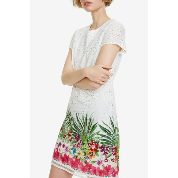Desigual Women's Denver Dress, White/Multi, 38