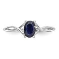 thumbnail image 5 of Solid 14k White Gold Sapphire Blue September Gemstone Birthstone Engagement Ring Size 5.5, 5 of 6