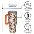 thumbnail image 4 of Leopard Print 40oz Tumbler– Stainless Steel Insulated Tumbler with Handle and Straw, Large Capacity Travel Cup for Hot & Cold Drinks, 4 of 6