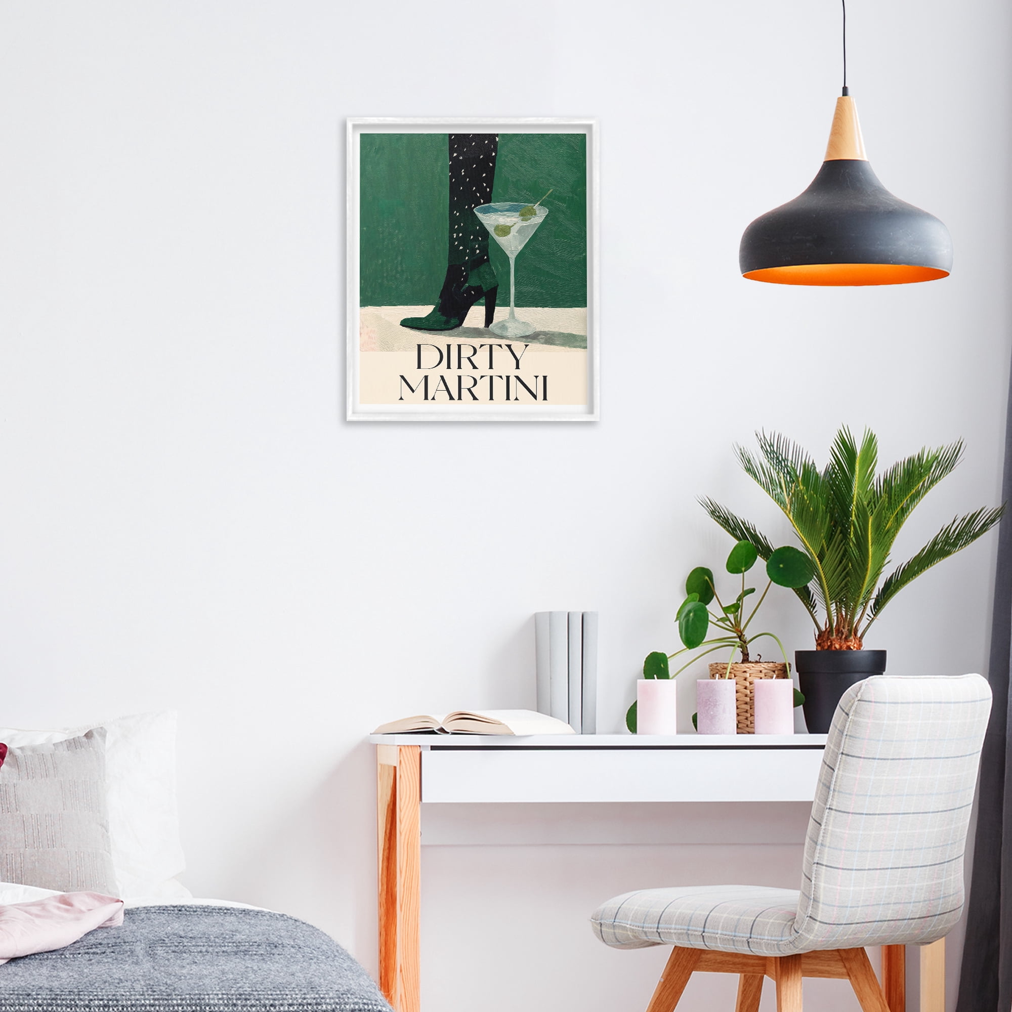 Stupell Industries Dirty Martini Stylish Heel White Framed Giclee Art, design by Lettered and Lined