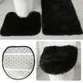 thumbnail image 6 of Aiteng 5Pcs Bathroom Rugs Sets with Toilet Lid Cover Non Slip Extra Absorbent Plush Soft Washable Bath Rugs and Mats Set, Black, 6 of 7