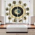 thumbnail image 2 of Ambesonne Astrology Kitchen Curtains, Zodiac Chart, 55"x39", Black White and Yellow, 2 of 3