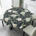 thumbnail image 4 of Eveokoki Collection Daisy Flower Tablecloth Round Table Cloth 60 Inch Washable Waterproof Table Cover Tabletop Decoration for Restaurant, Picnic, Indoor and Outdoor Dining, 4 of 5