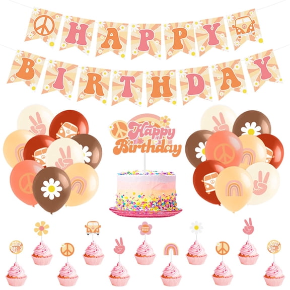 GROBRO7 51-Piece Birthday Party Decorations Kit with Balloons and Banner