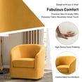 thumbnail image 6 of Velvet Swivel Barrel Chair Set of 2 Wood Frame Metal Base Upholstered Club Accent Armchair Yellow, 6 of 6