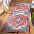 thumbnail image 2 of SAFAVIEH Tucson Medici Traditional Machine Washable Runner, 2'6" x 10', Red/Blue, 2 of 8