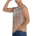 thumbnail image 3 of Fotbe Leopard Brown Men's Camiseta sin Mangas Estampada para Hombres, Playera Casual para Gimnasio, Entrenamiento, Playa-3X-Large, 3 of 7