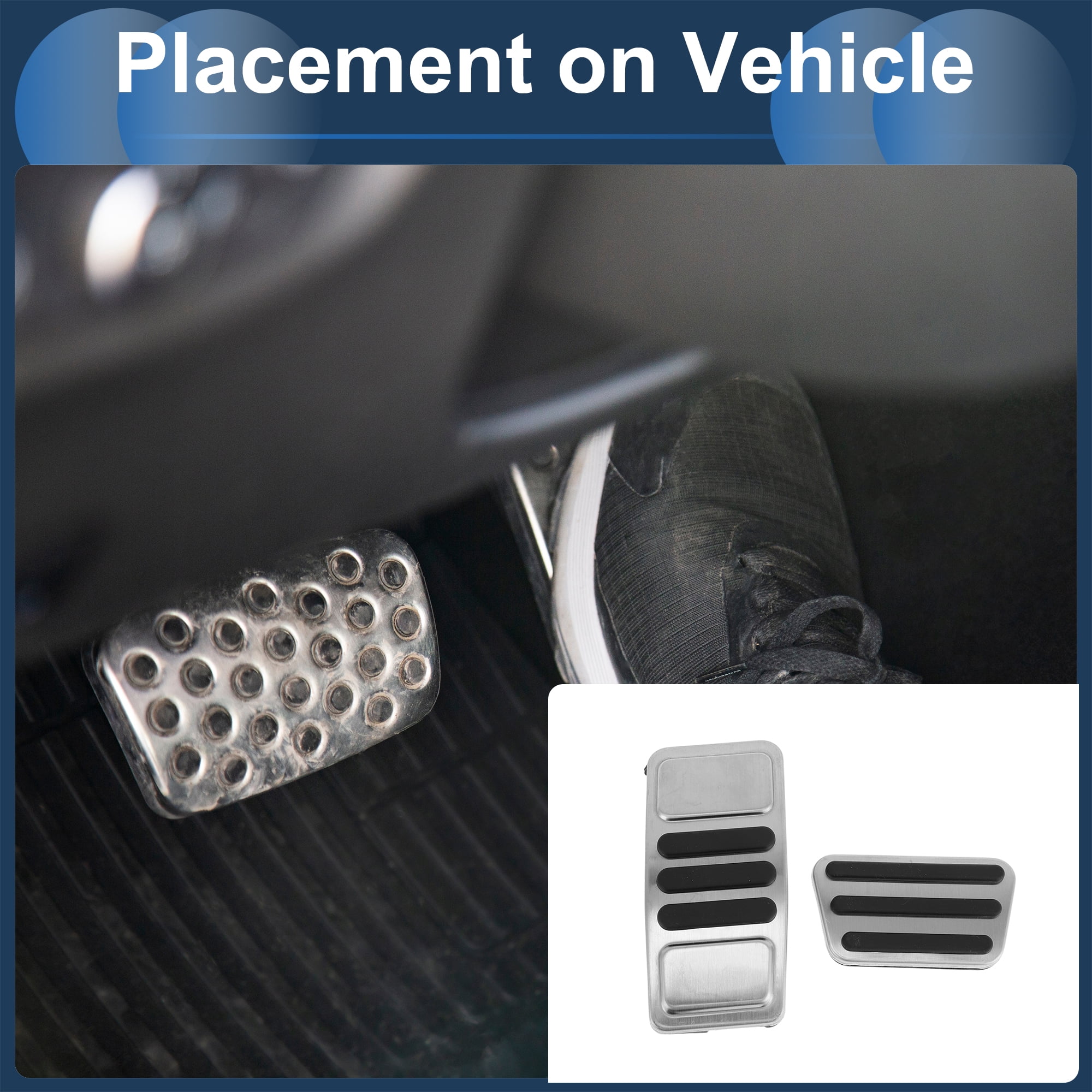 Unique Bargains Foot Pedal Pads Foot Accelerator Covers for Ford for Mustang 2015-2024