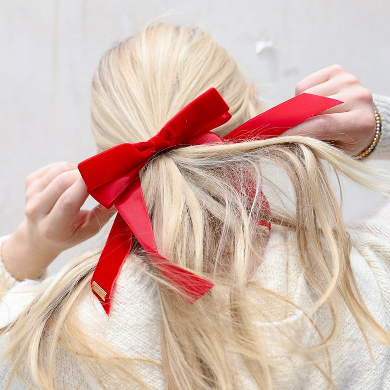 Packed Party “ Put a Bow on It ” Velvet Red Bow Hair Tie, Ponytail Holder  Hair Tie